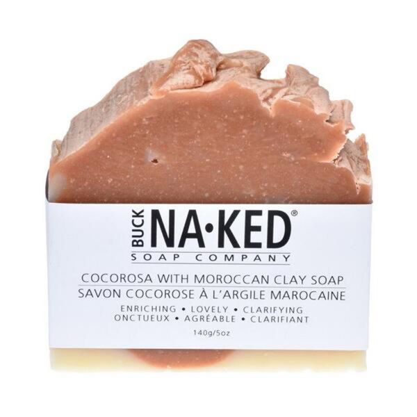 圖片 Buck Naked Soap 加拿大沐浴品牌 天然 可可羅莎與摩洛哥黏土香皂 - 150克