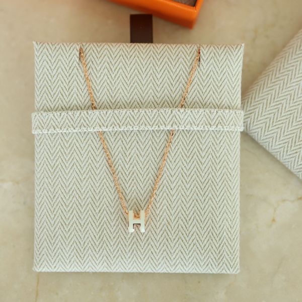 圖片 Hermes Mini pop h 白玫瑰金項鍊