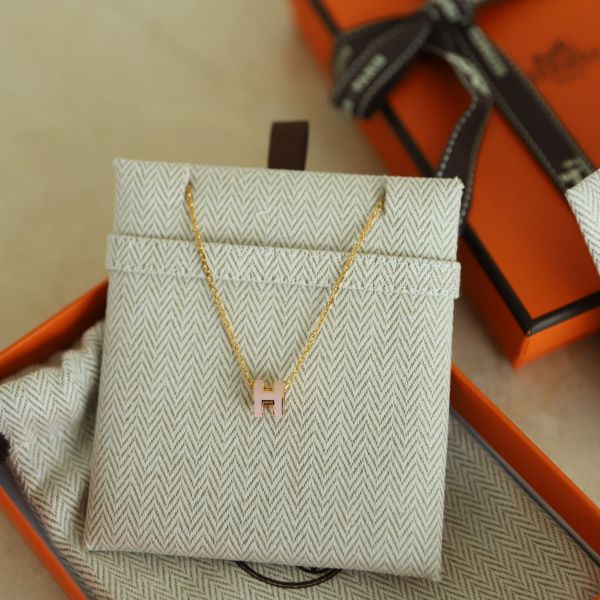 圖片 Hermes Mini pop h 粉金項鍊