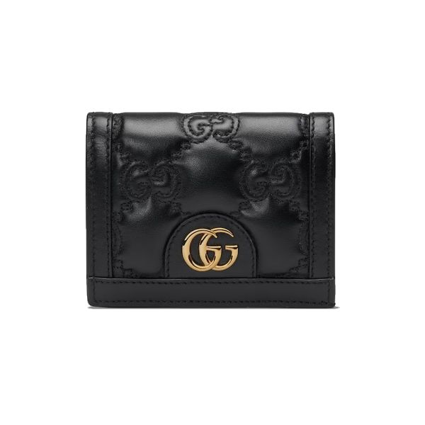 圖片 GUCCI GG按釦絎縫卡片短夾/卡包/零錢包 黑色 723786UM8IG 1000