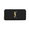 圖片 SAINT LAURENT YSL 金字LOGO黑色拉鍊長夾 358094BOW01 1000