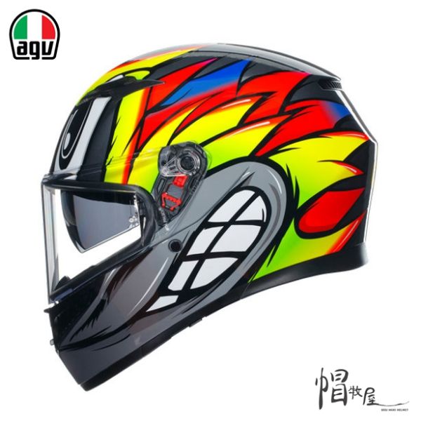 圖片 【帽牧屋】義大利 AGV K3 BIRDY 2.0 亞洲版 安全帽 全新改款 限量 雙D扣 島灰黃紅 全罩