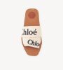 圖片 特價Chloé 蔻依 Woody Flat Mule Logo字母繃帶棉質織布平底穆勒拖鞋 - 黑色/35碼