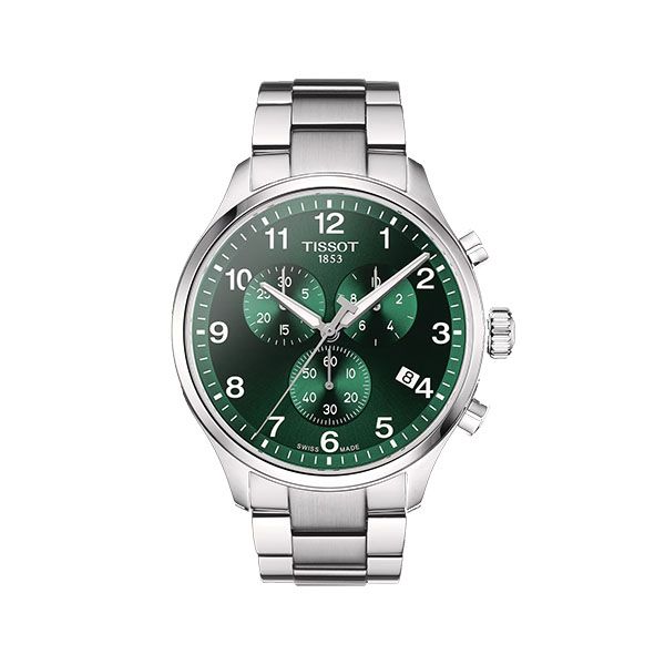 圖片 原廠代理店TISSOT 韻馳系列 Chrono XL計時手錶 T116.617.11.092.00 綠面鋼帶