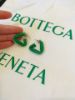 圖片 Bottega Veneta 665786 手工琺瑯純銀三角圈耳環 綠色
