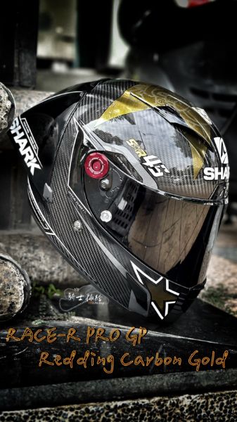 圖片 SHARK RACE R PRO GP REDDING CARBON GOLD 冬測版 全罩 安全帽 頂級 大鴨尾