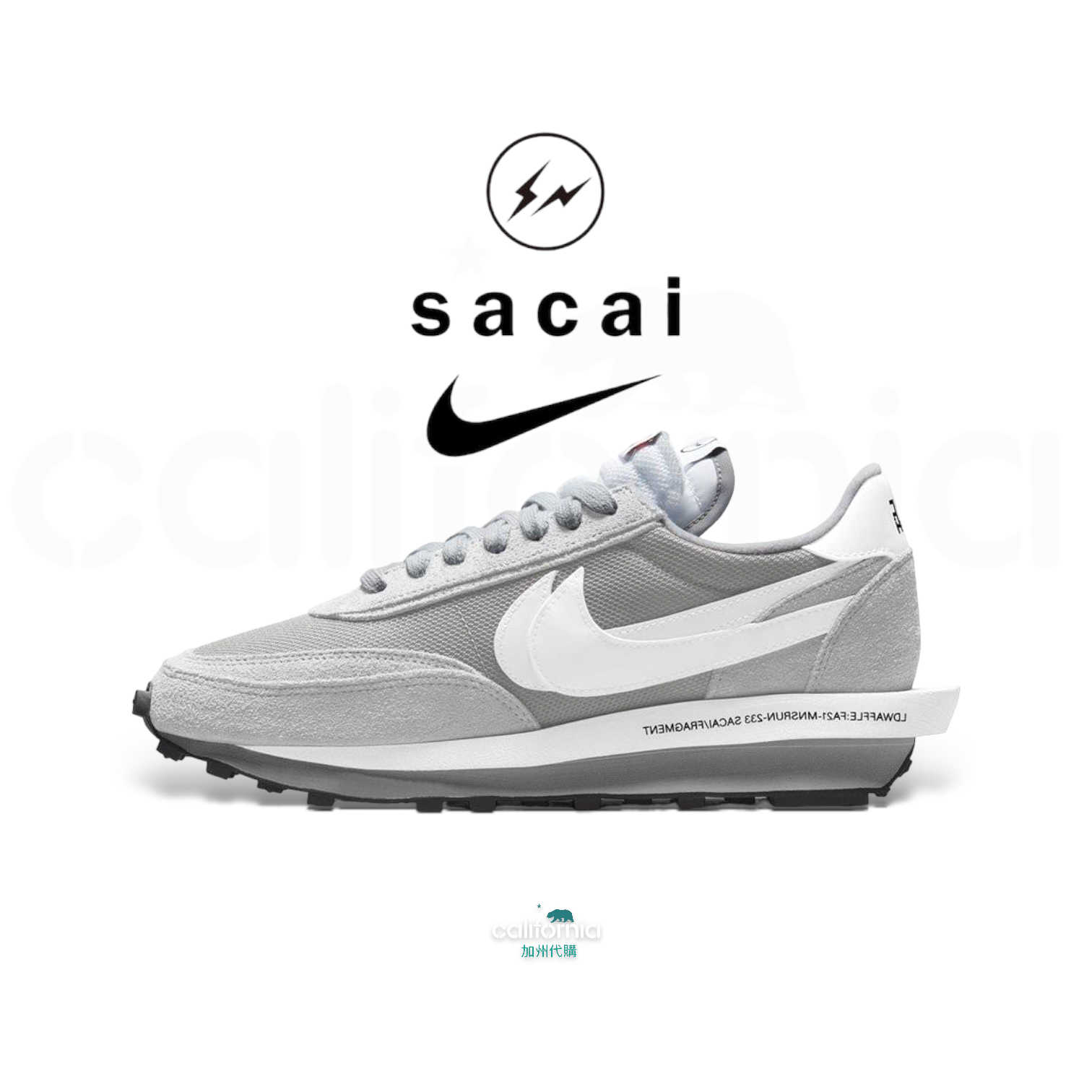 👟Nike LD LDWaffle x sacai x Fragment Design “Light Smoke Grey