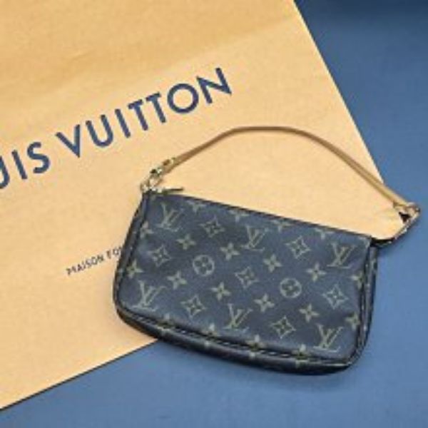 【哈極品】美品《Louis Vuitton LV 老花字紋 腋下包 手提包 肩背包 化粧包 麻將包》