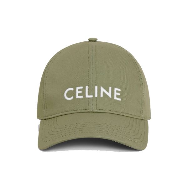 圖片 CELINE 刺繡LOGO 棉質棒球帽 綠灰色 969P2AUA1 15VG