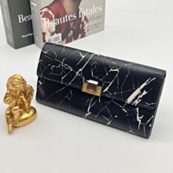 圖片 【哈極品】二手品 《Balenciaga 黑色大理石全皮二折零錢長夾/皮夾》