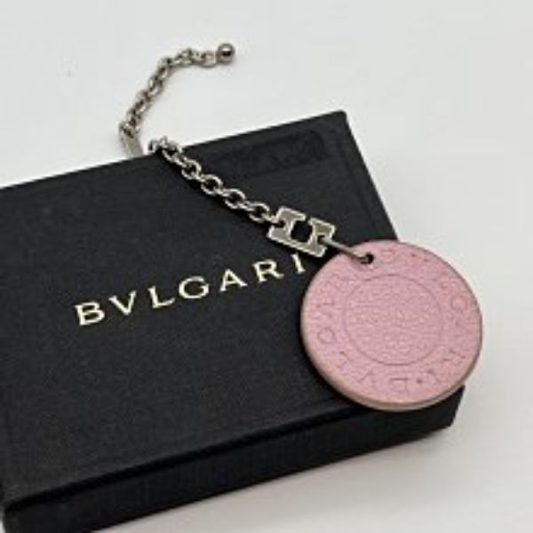 圖片 【哈極品】二手品《 BVLGARI 寶格麗 粉色圓形吊飾/鑰匙圈/配件》