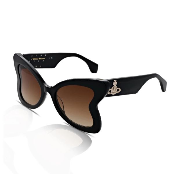 圖片 Vivienne Westwood 女款 品牌LOGO  粗框墨鏡/太陽眼鏡 黑色 VW5019001AC 001