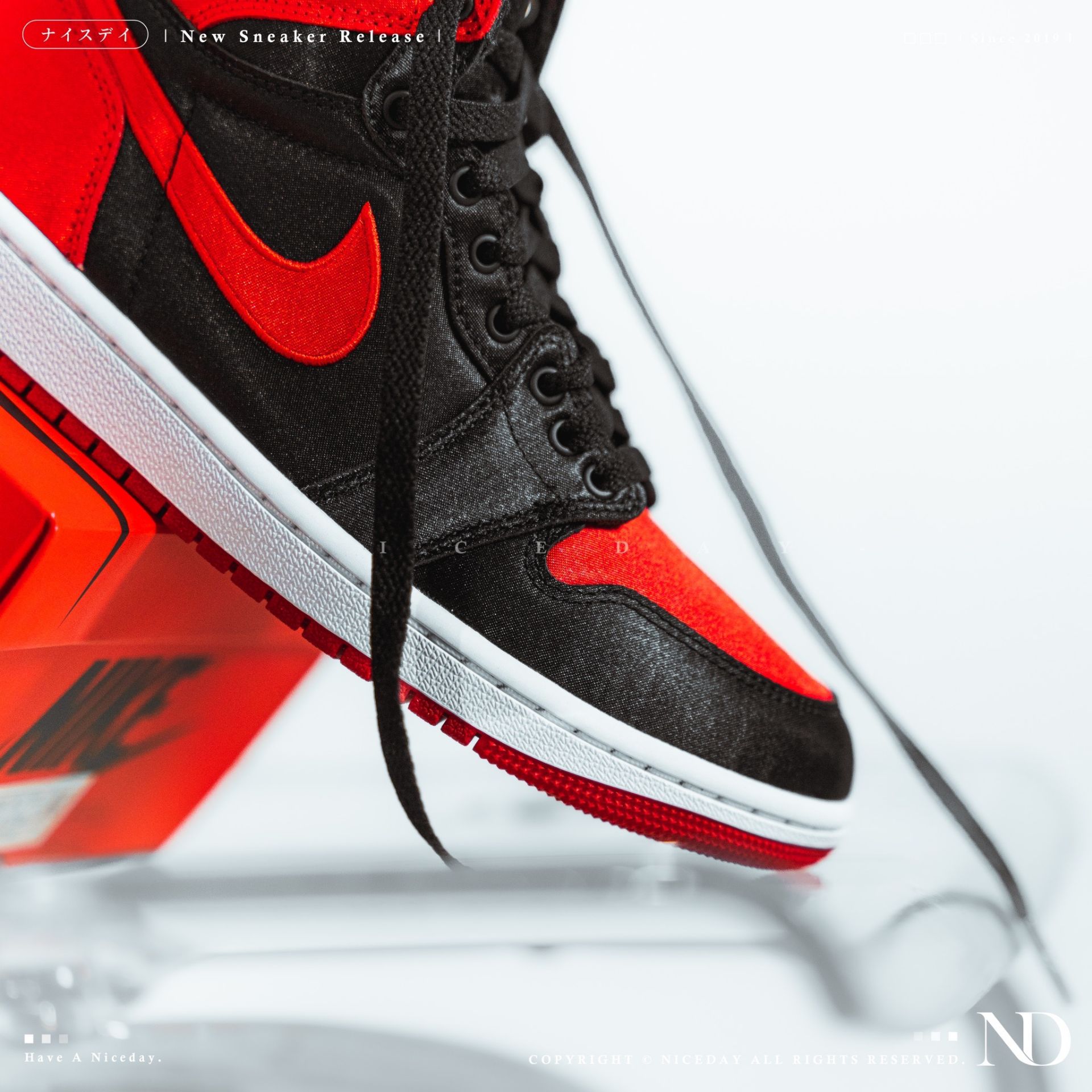 NICEDAY 部分現貨/代購Nike Jordan 1 High OG Satin Bred 紅絲綢男女