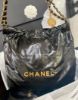 圖片 CHANEL AS3260 新款 22 肩背包 黑金小型