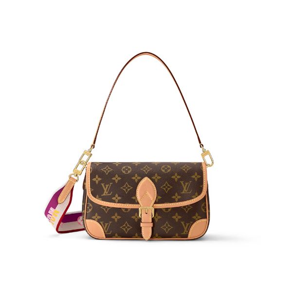 圖片 LV LOUIS VUITTON 路易威登 DIANE 寬版背帶設計 Monogram帆布手提斜背包 M46049