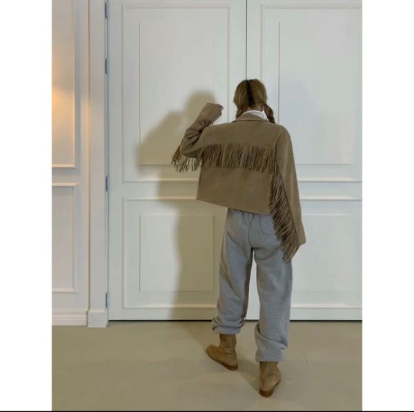 圖片 韓國質感麂皮流蘇外套