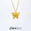 圖片 黃金女項鍊-古法金簍空蝴蝶