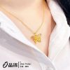 圖片 黃金女項鍊-古法金簍空蝴蝶