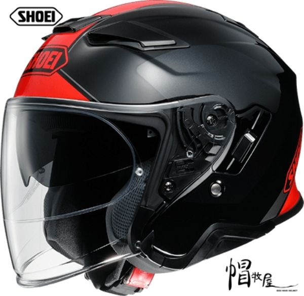 圖片 【帽牧屋 】日本 SHOEI J CRUISE II ADAGIO TC-1 安全帽 彩繪 輕量 內墨鏡  雙D扣 半罩 紅黑