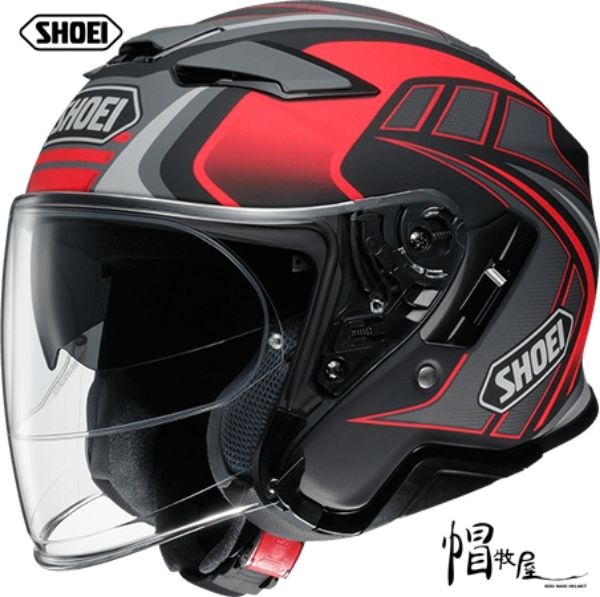 圖片 【帽牧屋 】日本 SHOEI J CRUISE II AGLERO TC-1 安全帽 彩繪 輕量 內墨鏡  雙D扣 半罩 霧面紅黑