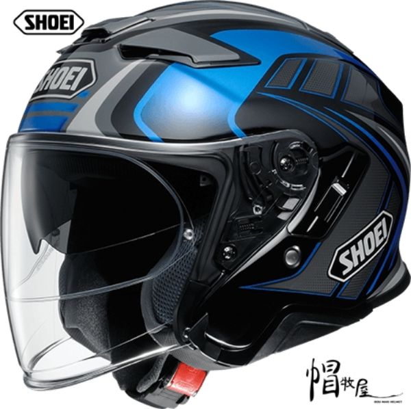 圖片 【帽牧屋 】日本 SHOEI J CRUISE II AGLERO TC-2 安全帽 彩繪 輕量 內墨鏡  雙D扣 半罩 藍黑