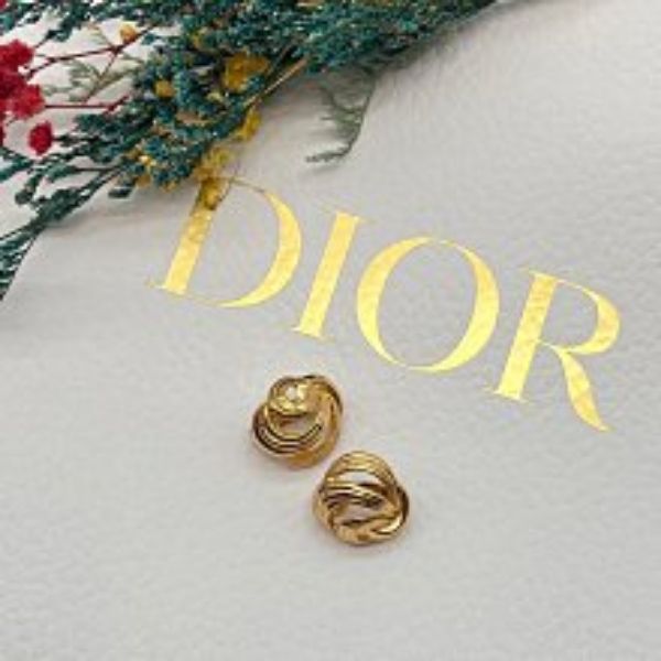 圖片 【哈極品】美品《Christian Dior 金色造型耳環/耳夾/飾品》