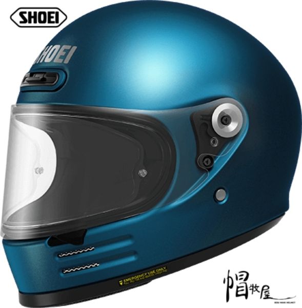 圖片 【帽牧屋 】日本 SHOEI Glamster LAGUNA BLUE 安全帽 樂高帽 輕量 頂級 雙D扣 全罩 素色 藍
