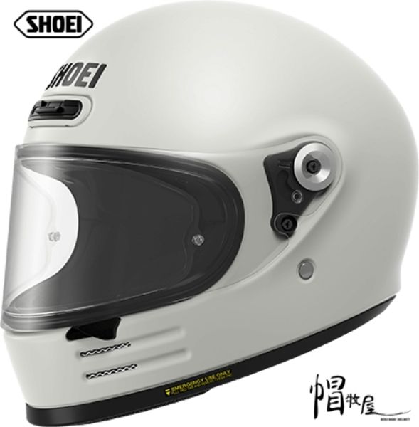 圖片 【帽牧屋 】日本 SHOEI Glamster  OFF WHITE 安全帽 樂高帽 輕量 頂級 雙D扣 全罩 素色 白