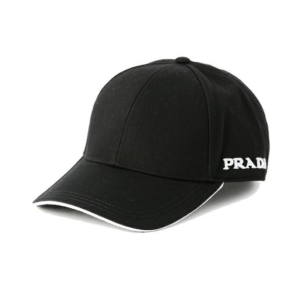 PRADA 基本款 側邊LOGO 棒球帽 黑色M號 2HC274 380 F0002
