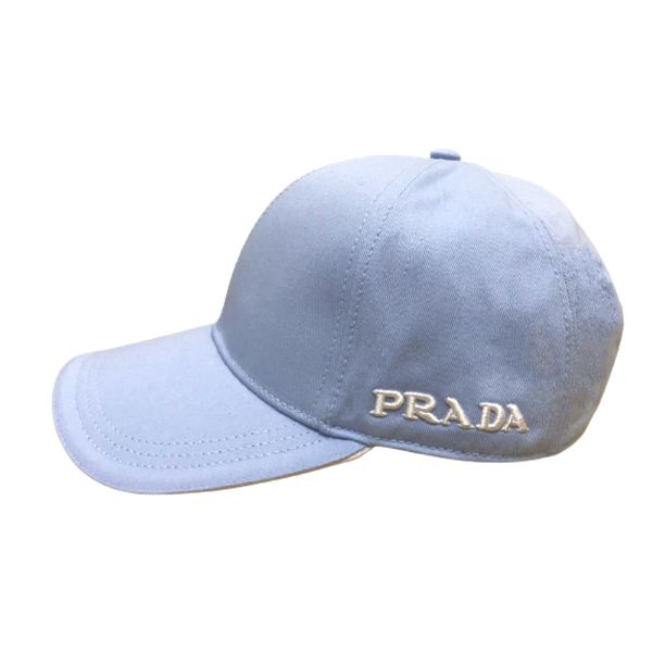 圖片 PRADA 基本款 側邊LOGO 棒球帽 藍色  2HC274 380 F0M10