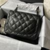 圖片 Chanel 黑銀菱格羊皮方胖子