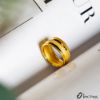 圖片 黃金男戒指-光面鑽沙條紋款