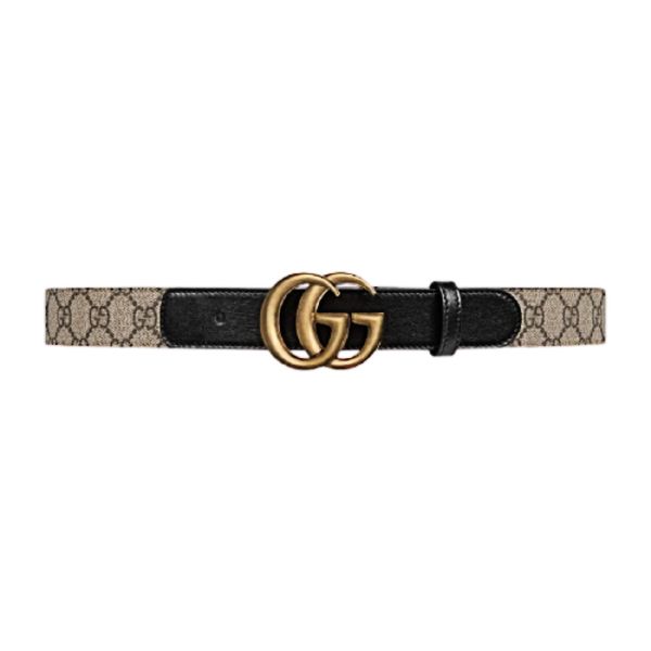 圖片 GUCCI 經典雙G扣皮帶壓紋黑皮革 100公分  625839 92TLT9769