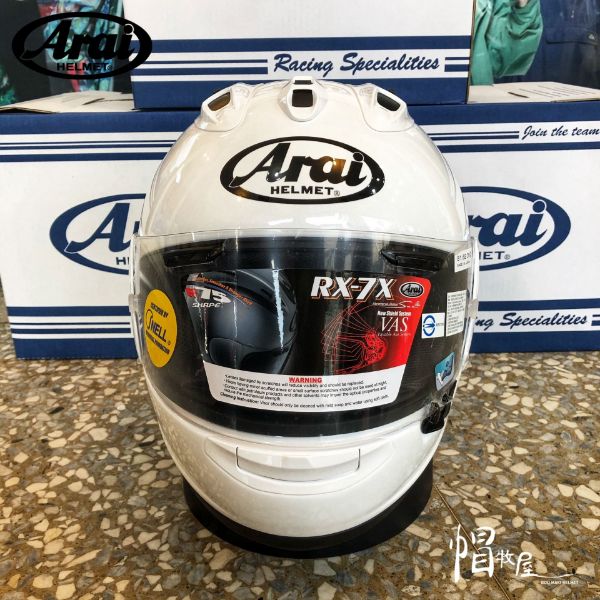 圖片 【帽牧屋】ARAI RX-7X GLASS WHITE 全罩 安全帽  素色 亮面 珍珠白 經典 限量  藍芽預留耳機孔 雙D扣 