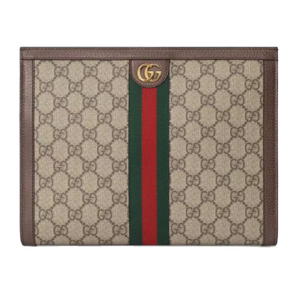 圖片 GUCCI 雙G壓紋 Ophidia 米色/烏木色 手提包  625549 96IWG