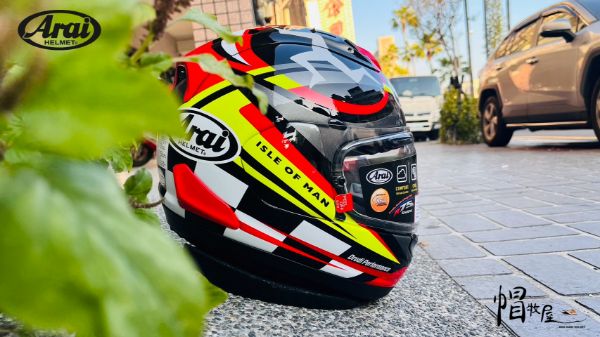 圖片 【帽牧屋】ARAI RX-7X  TT ioM 2023 彩繪 曼島 黑紅黃 全罩 安全帽   限量  藍芽預留耳機孔 雙D扣