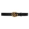 圖片 GUCCI 經典雙G扣滑面皮帶 黑色  80公分/105公分  414516AP00T1000