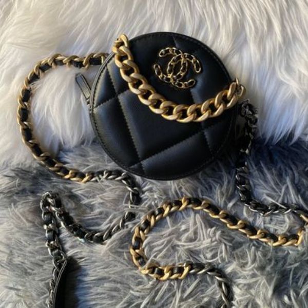 圖片 Chanel 黑金編織19圓餅包