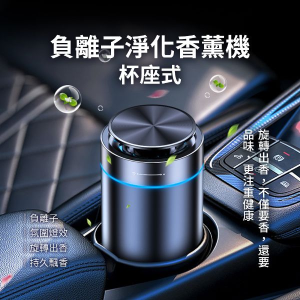 圖片 負離子淨化香薰機 杯座式  旋轉出香(古龍/海洋)組合包