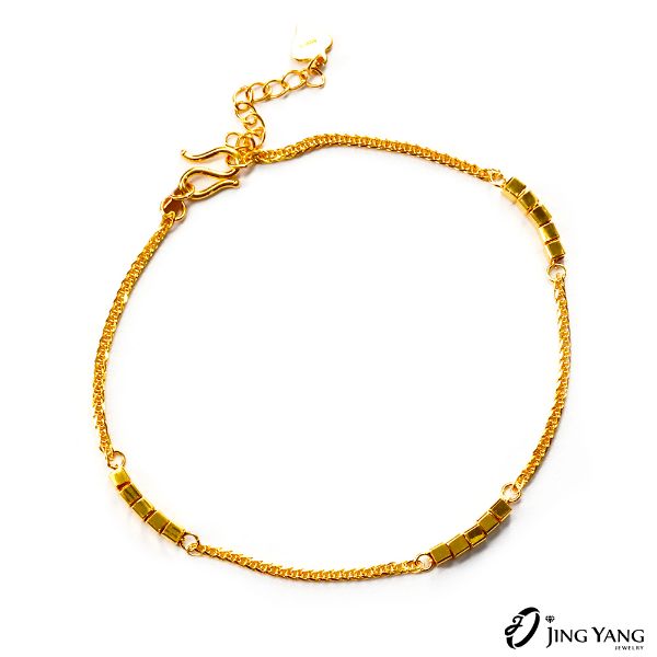 圖片 黃金手鍊-串珠小方塊