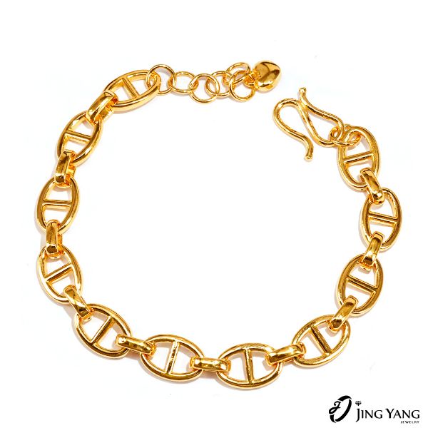 圖片 黃金手鍊-優雅豬鼻鍊