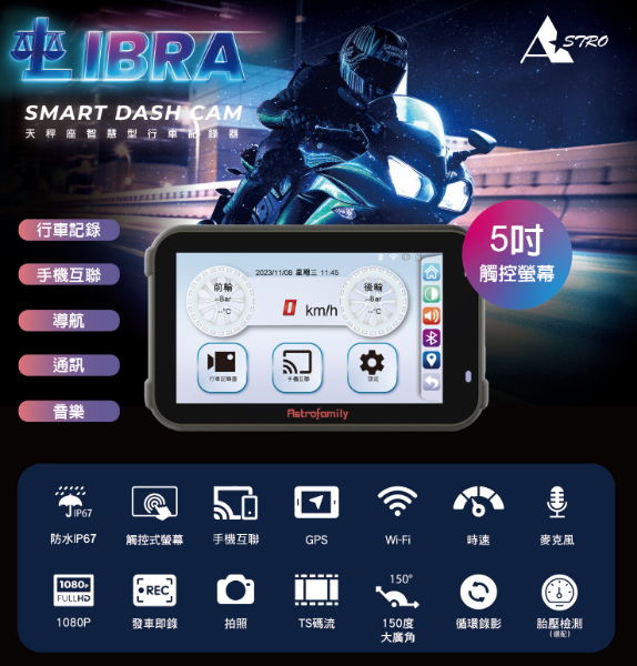 圖片 智能整合--Libra 天秤座智慧型前後雙鏡頭行車記錄器(圓鏡頭) 