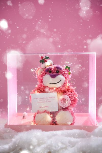 圖片 聖誕草莓熊永生花盒