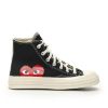 圖片 Converse 聯名 COMME DES GARCONS CDG 川久保玲 PLAY 愛心 黑色高筒帆布鞋 P1K112/1	