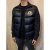 圖片 Moncler 經典Logo設計 深藍色 半羽絨 立領外套 新款