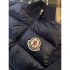 圖片 Moncler 經典Logo設計 深藍色 半羽絨 立領外套 新款