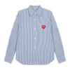 圖片 [現貨] CDG COMME des GARCONS PLAY 馬賽克愛心 直紋 女版襯衫 (M)
