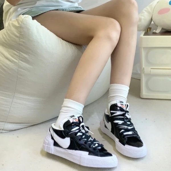 Sacai x Nike Blazer Low Black Patent Leather DM6443001