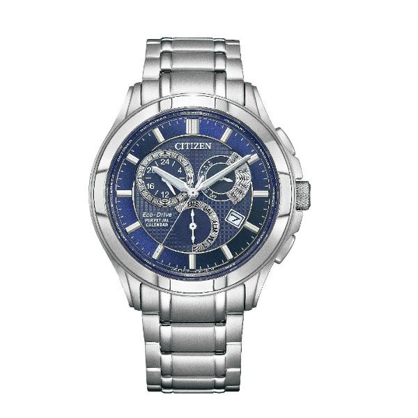 圖片 原廠公司貨 CITIZEN星辰Eco-Drive 光動能 復刻款萬年曆時尚腕錶 BL8160-5藍面鋼帶面鋼帶