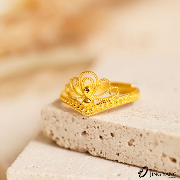 圖片 黃金戒指-皇冠戒
